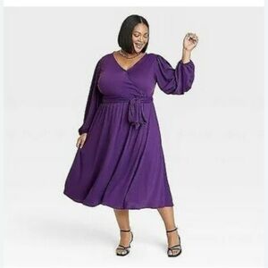 Purple Ava & Viv wrap dress - 3X